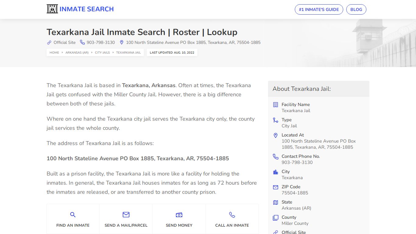 Texarkana Jail Inmate Search | Roster | Lookup